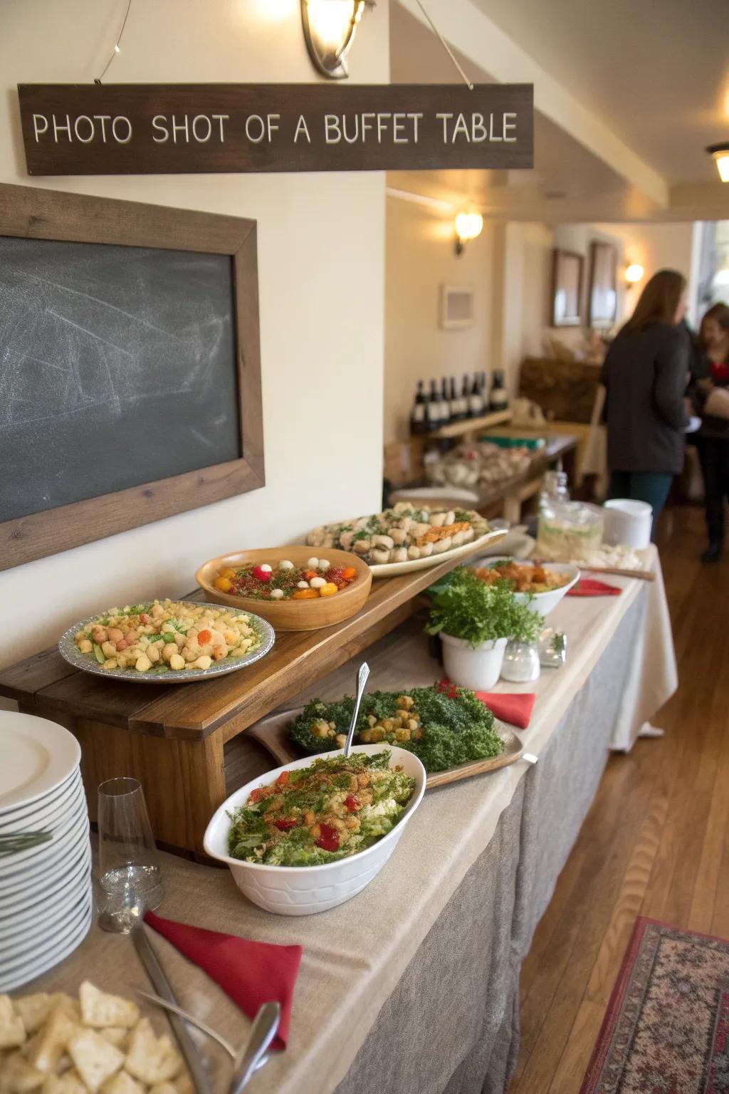 Chalkboard runners contribute a unique and functional element to any buffet.