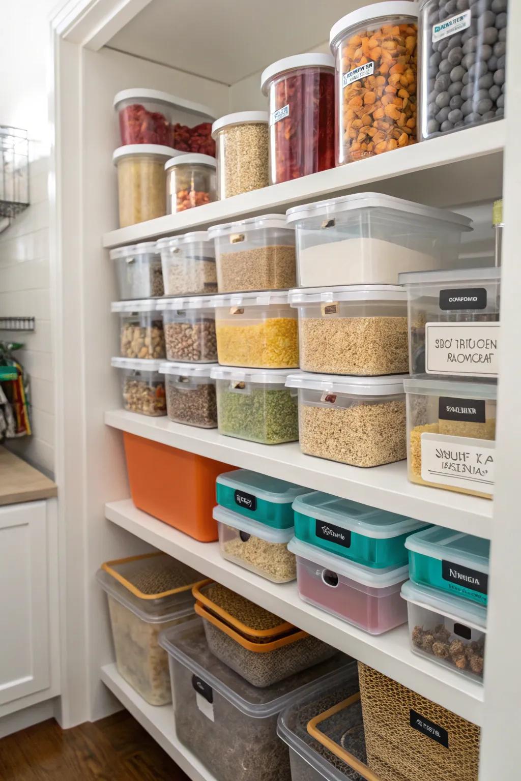 Bins that stack make good use of space going up.