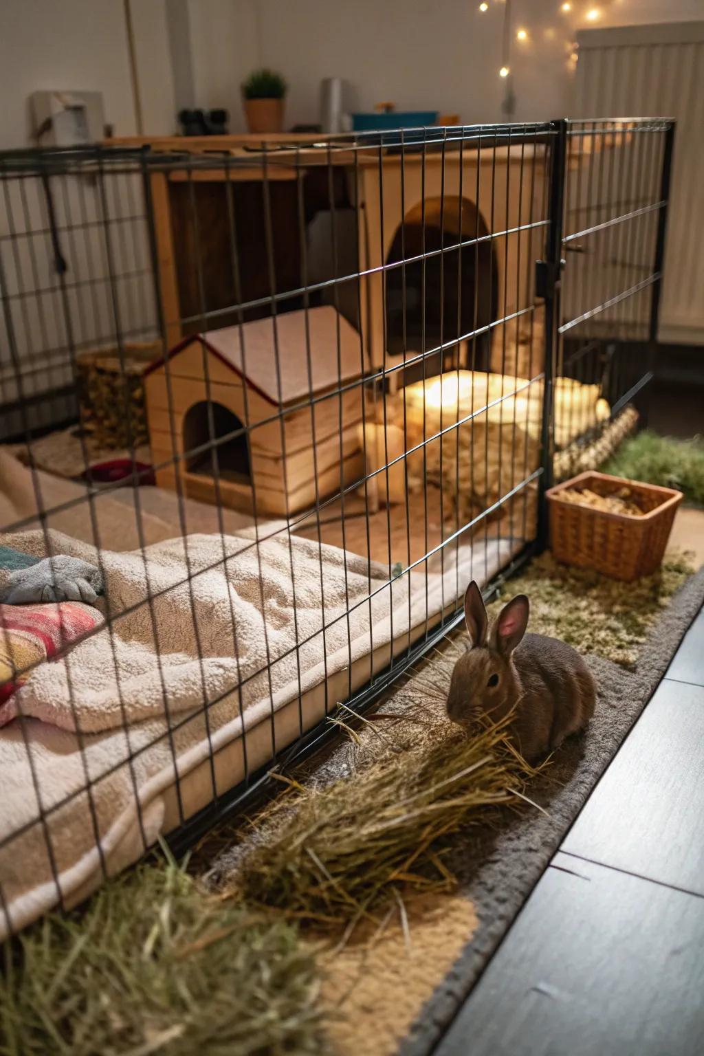 Concealed sanctuaries impart a sense of security for bunnies.