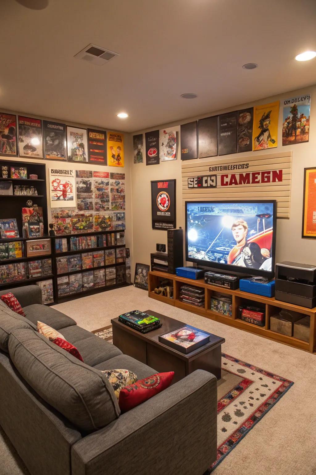 Thematic touches contribute a personalized impression to your game room.