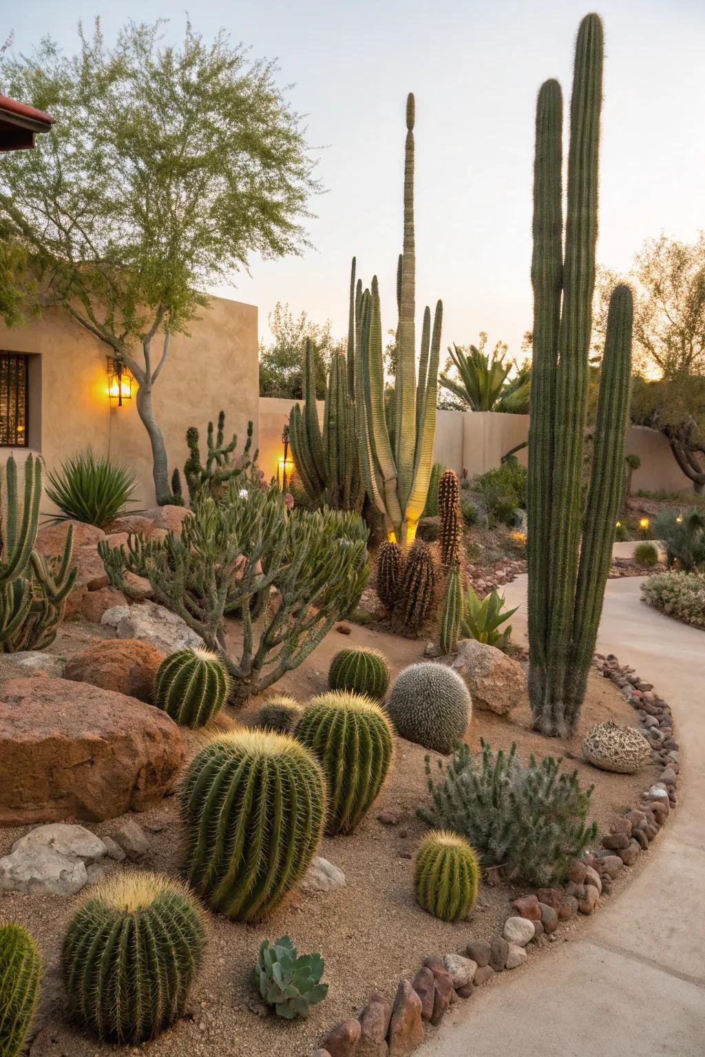 A varied selection of cacti showcasing unique shapes and sizes.