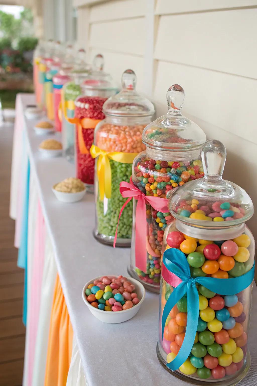 Bands can effortlessly unify your sweet presentation's motif.