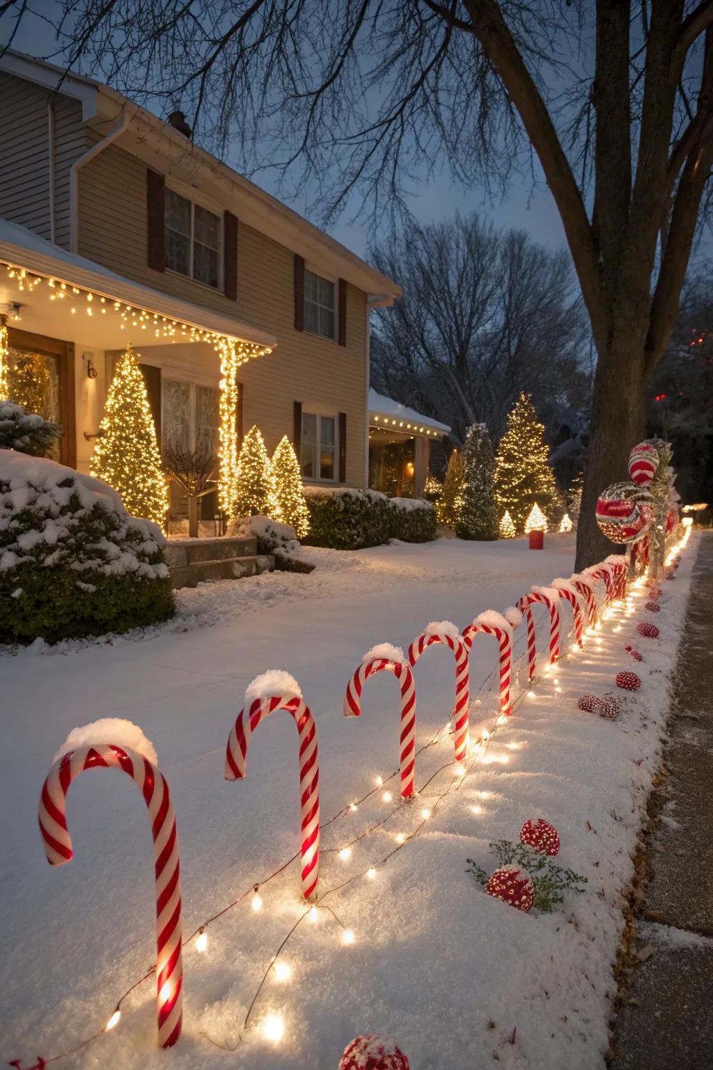 Enchant your garden by using peppermint stick lawn designs.