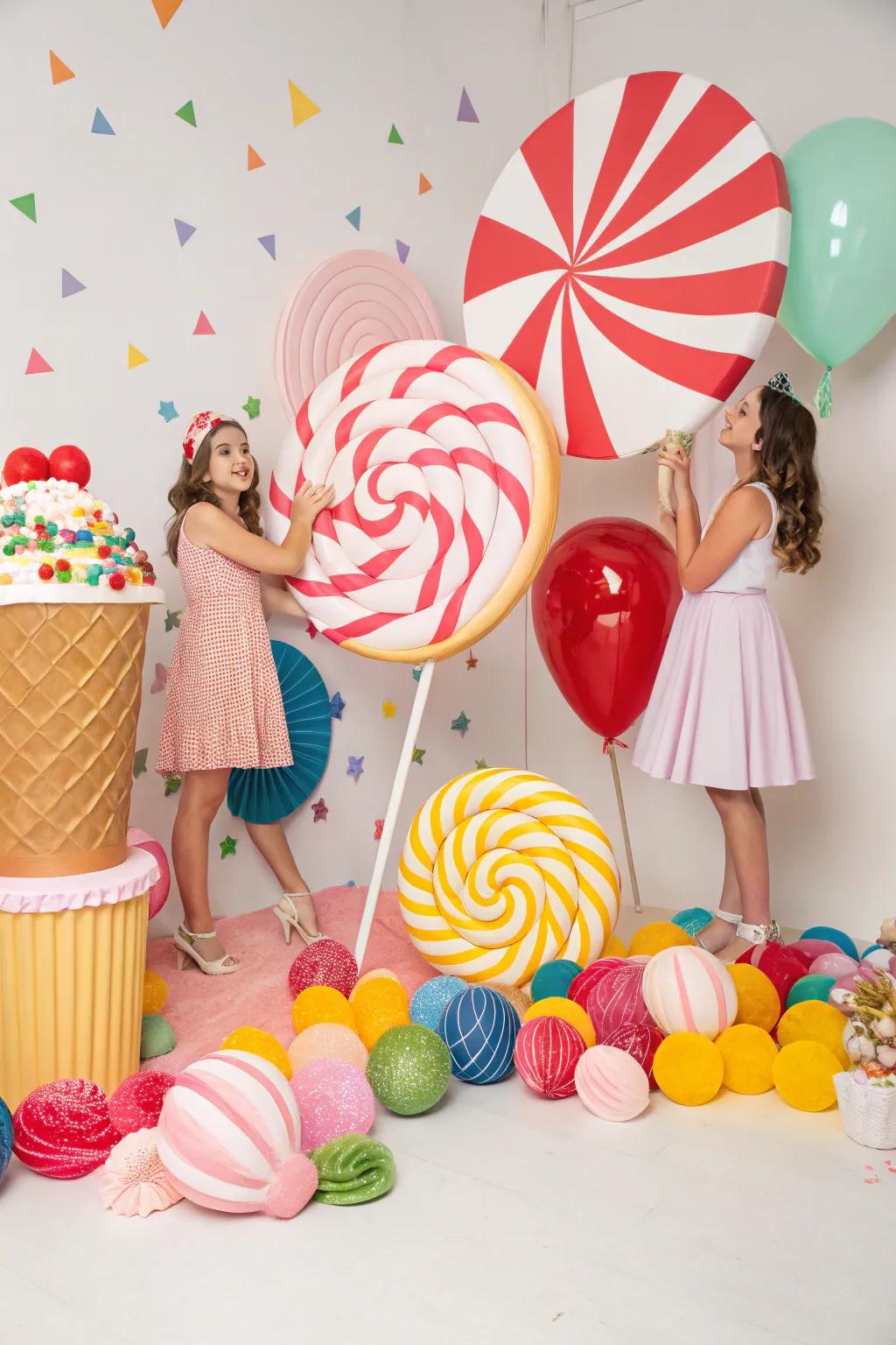 A sweets-themed snapshot scene beckons amusement and whimsy.