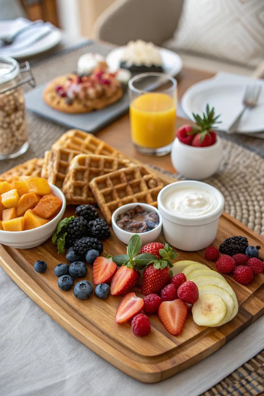 Start the day with a breakfast snack tray.