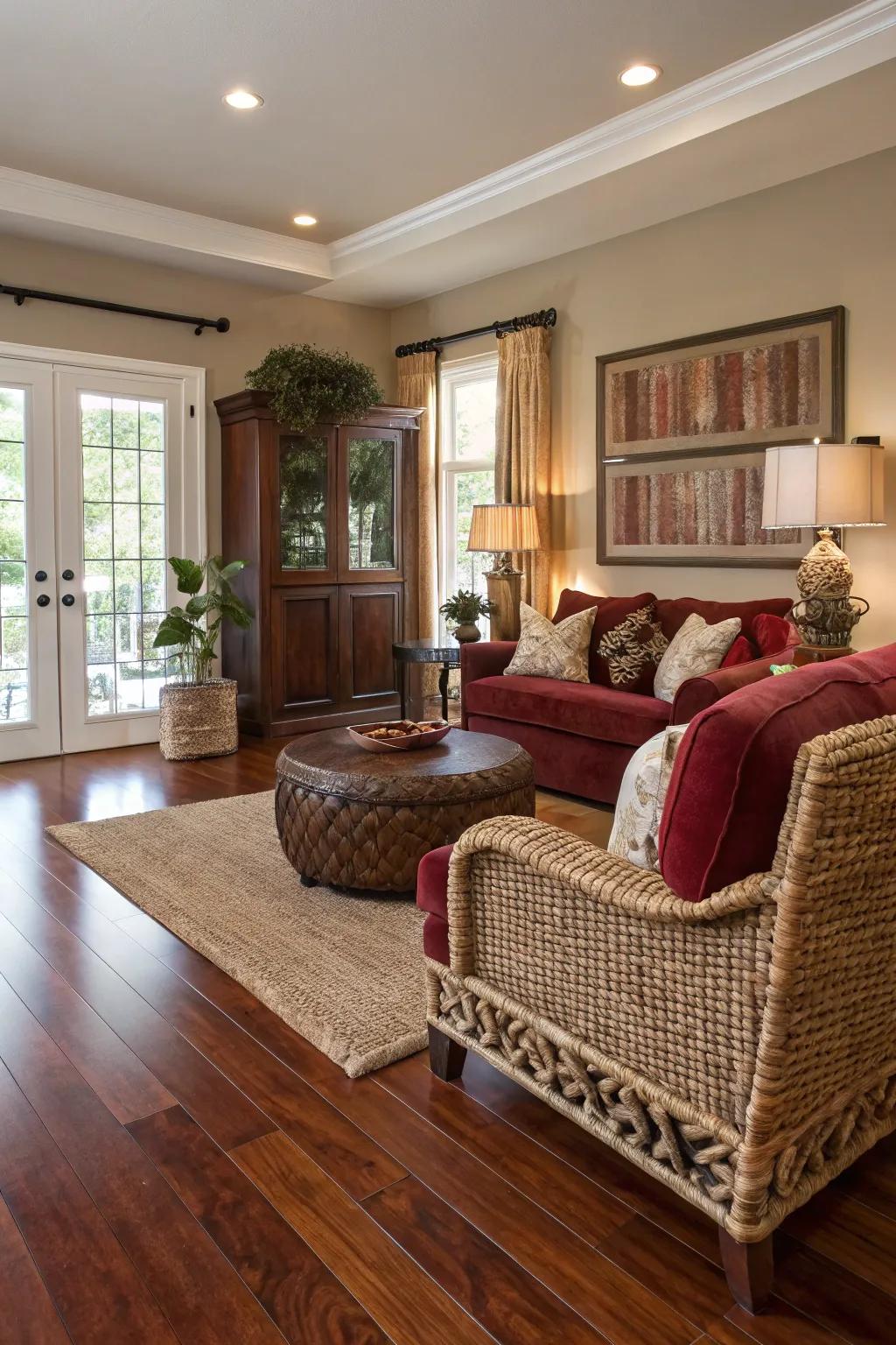 Unanticipated materials inject depth and intrigue into the aesthetic.