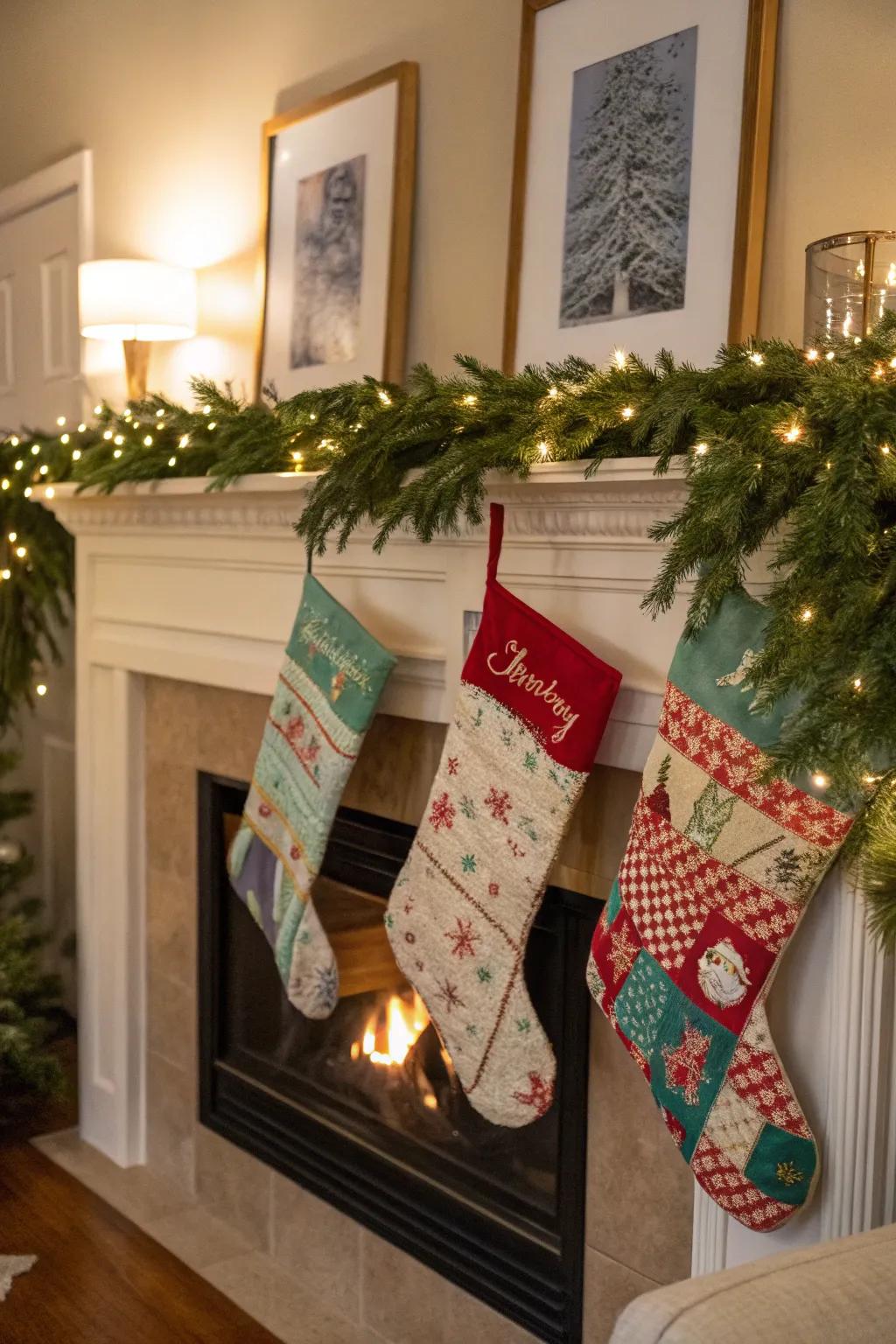 Tailored hosiery lending a personal nuance to festive ornaments.