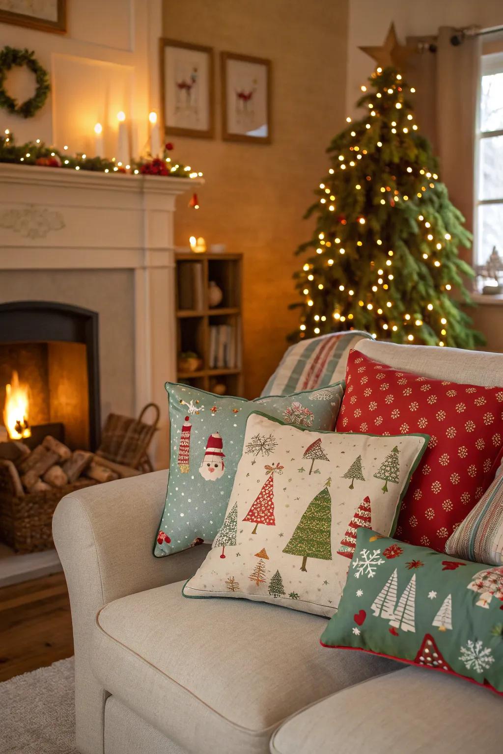 Eco-conscious pillows conducive to a sustainable holiday celebration.