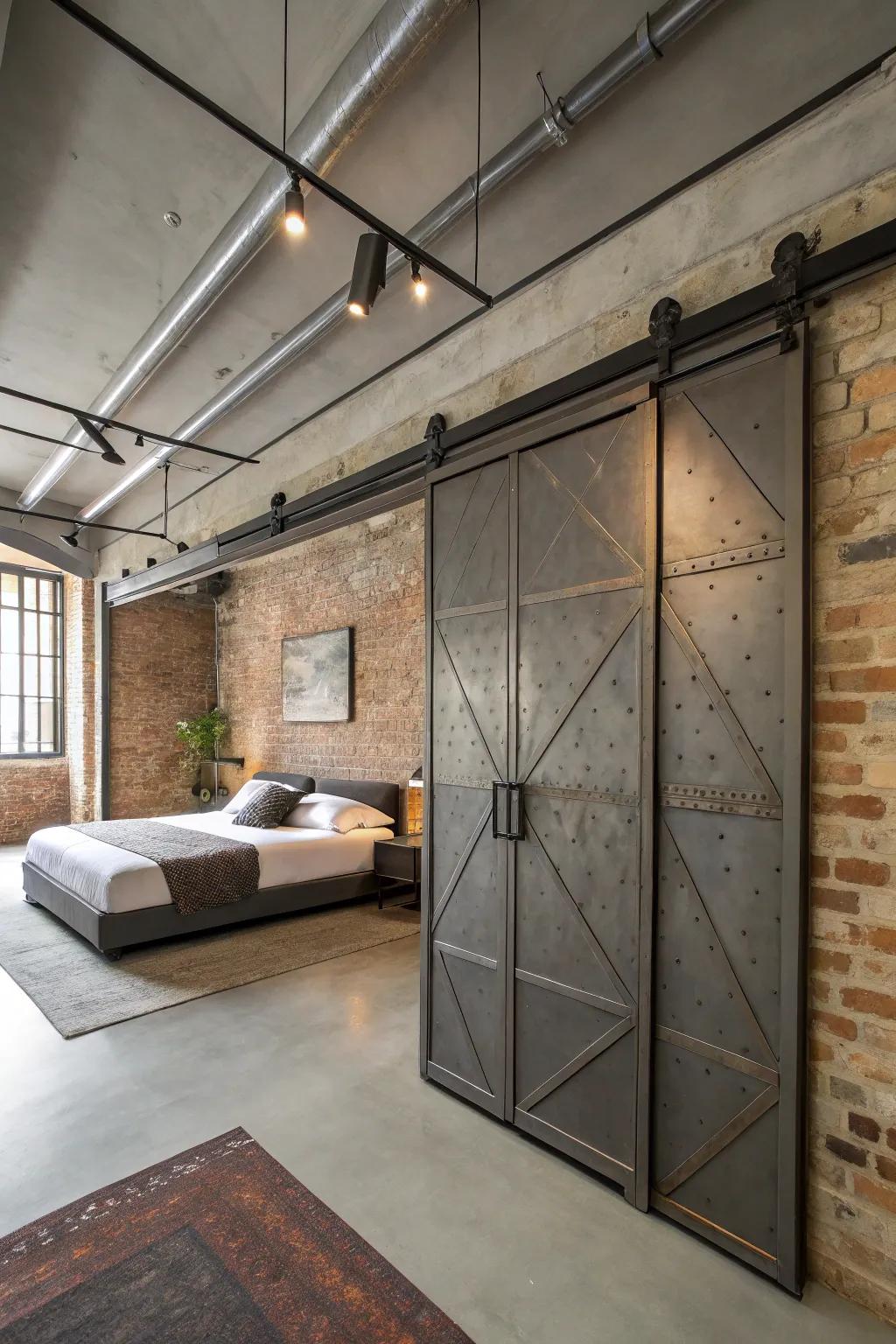 Urban metal panels impart an industrial chic ambiance.
