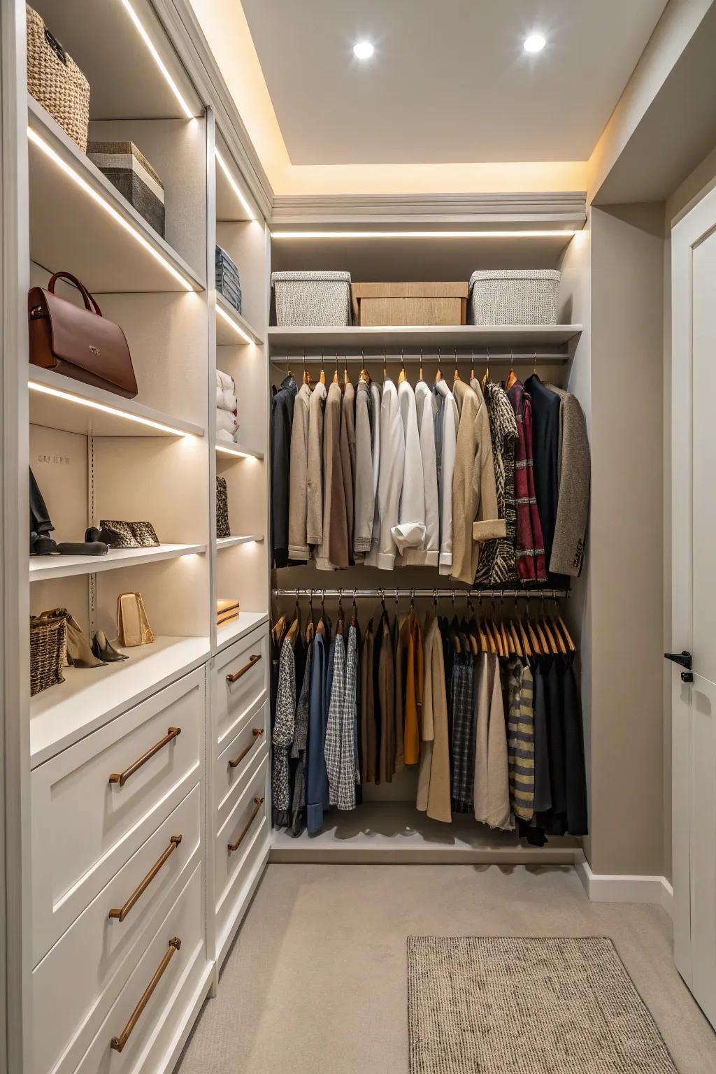 Simplify seasonal changes with a thoughtfully designed exchange area in your closet.