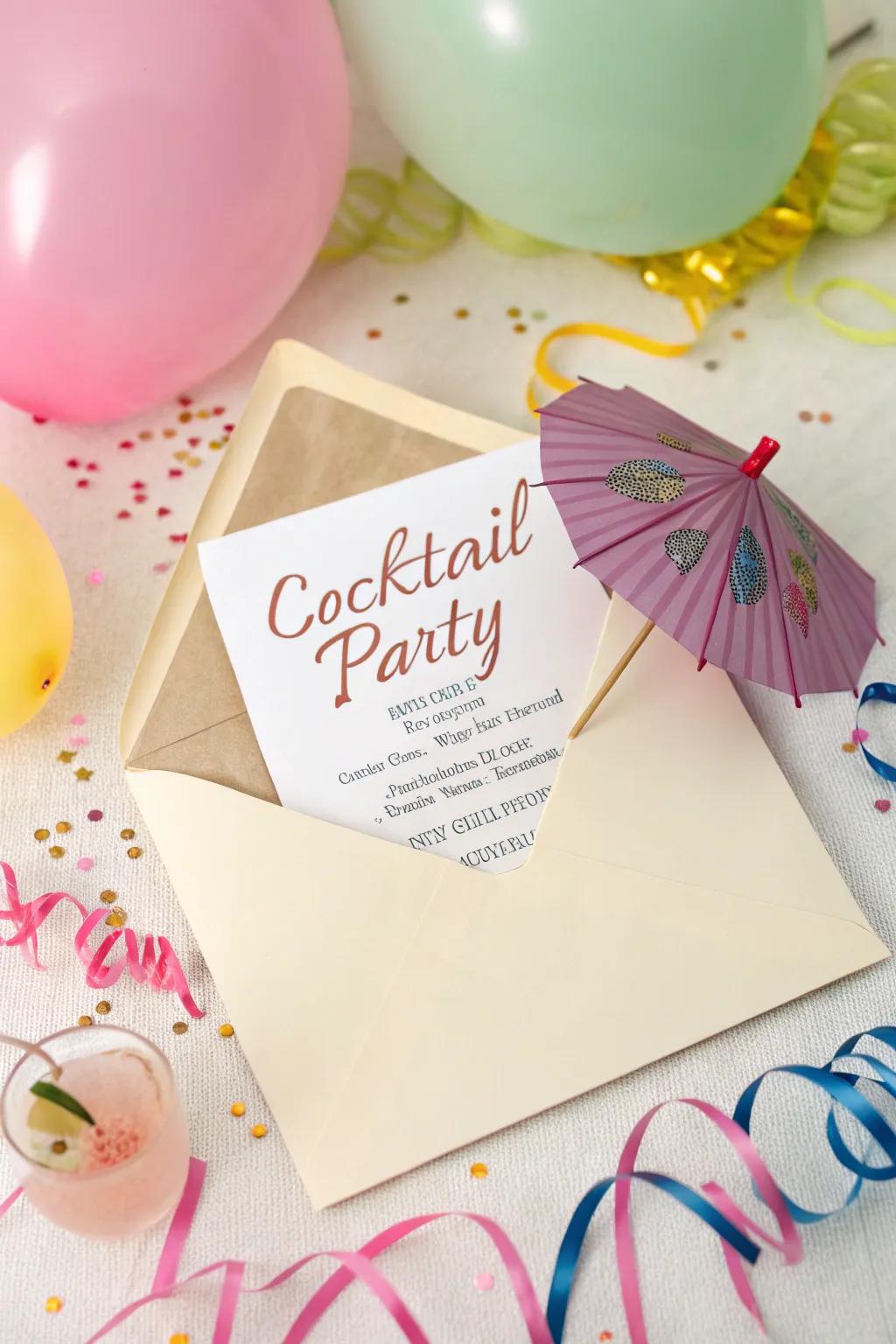 Surprise your guests with a fun token inside the invitation.