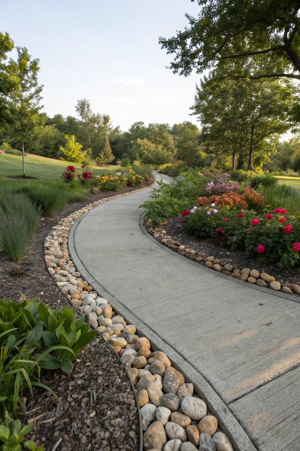 Elevate your walkway using stone features.