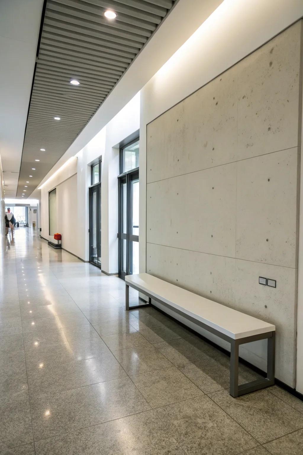 A wall-mounted bench that saves space and adds style.