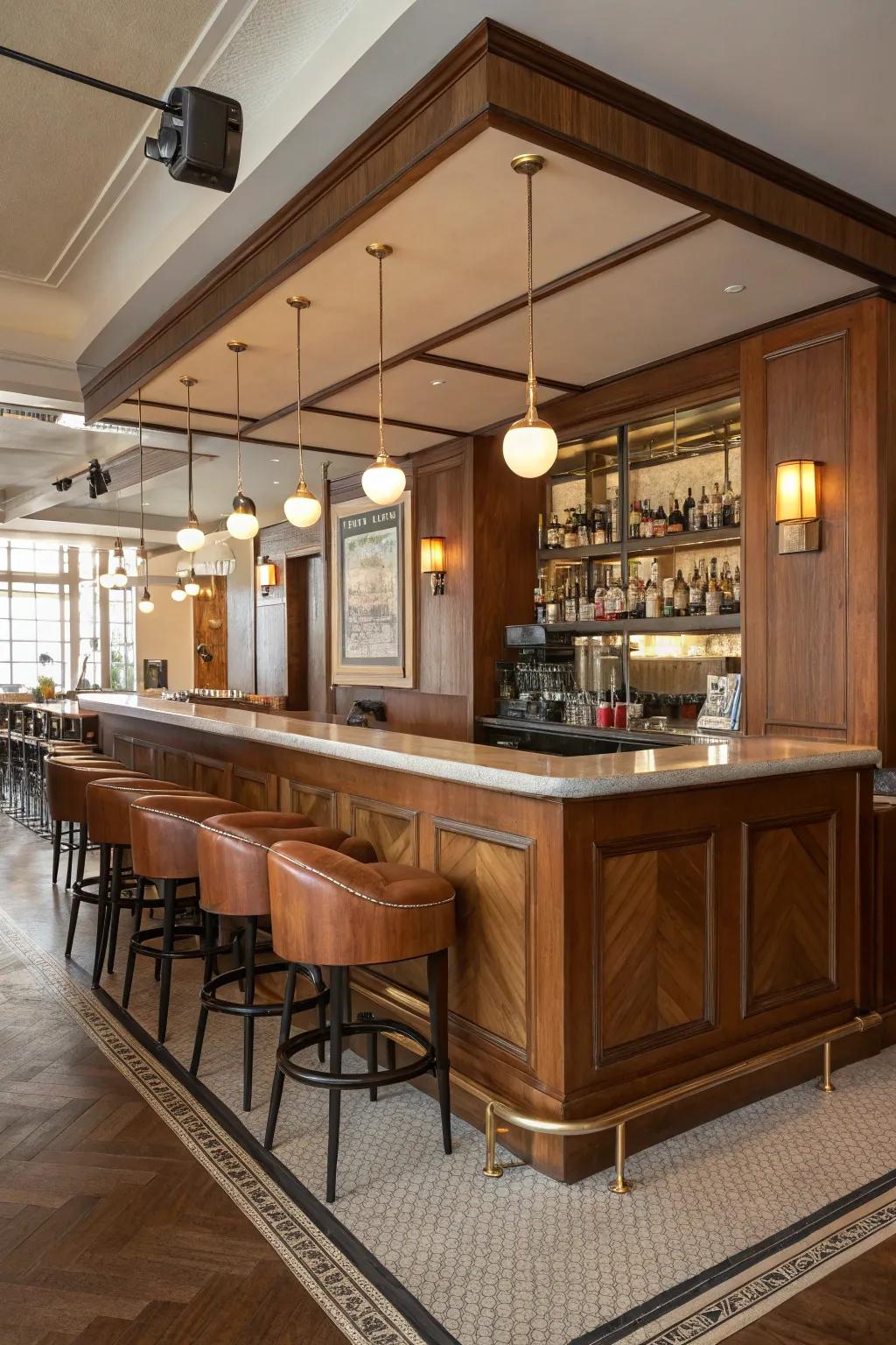 Mid-century design adds timeless elegance.