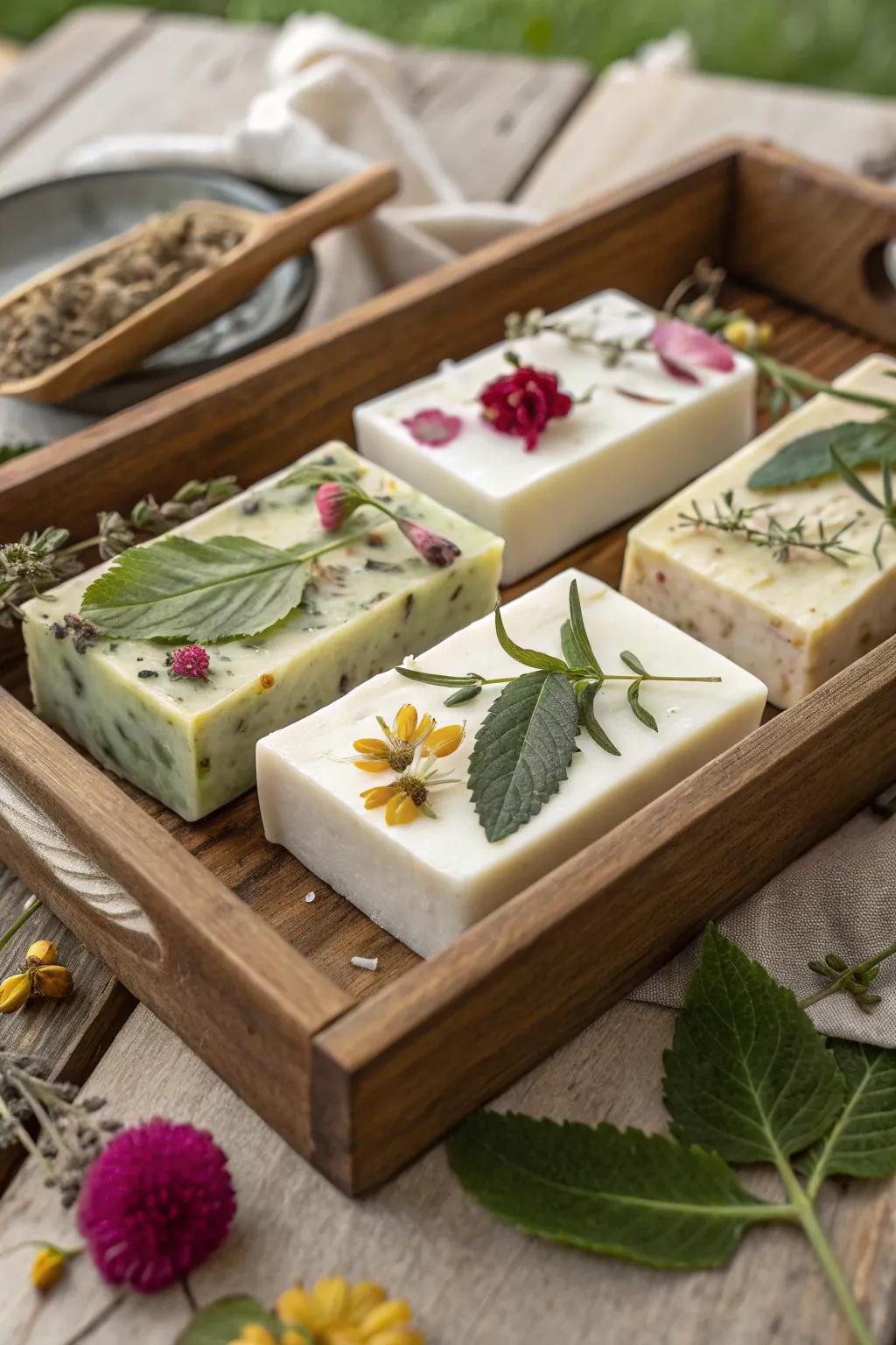 All-natural cleansing bars offer a luxurious and fragrant cleansing experience.