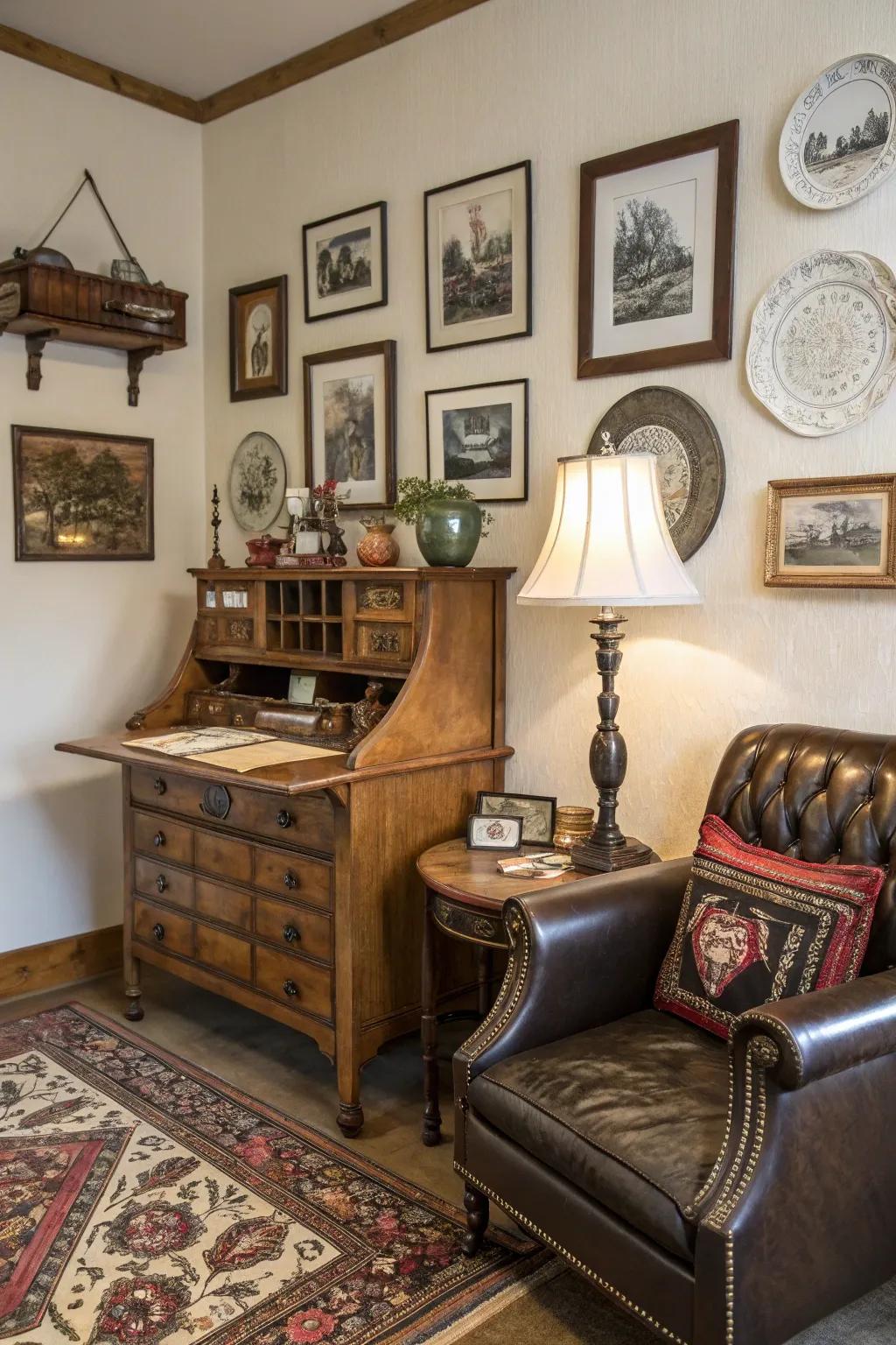 Vintage finds add a hint of history and personality.