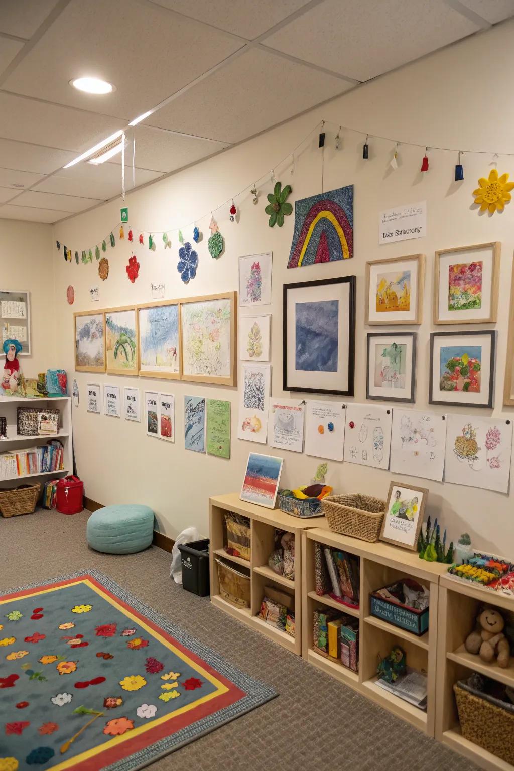 An art showcase celebrates creativity and individuality.