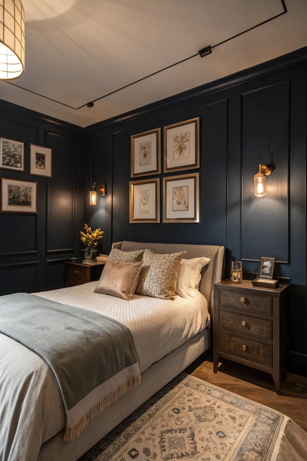 Dark tones give inviting sensation.