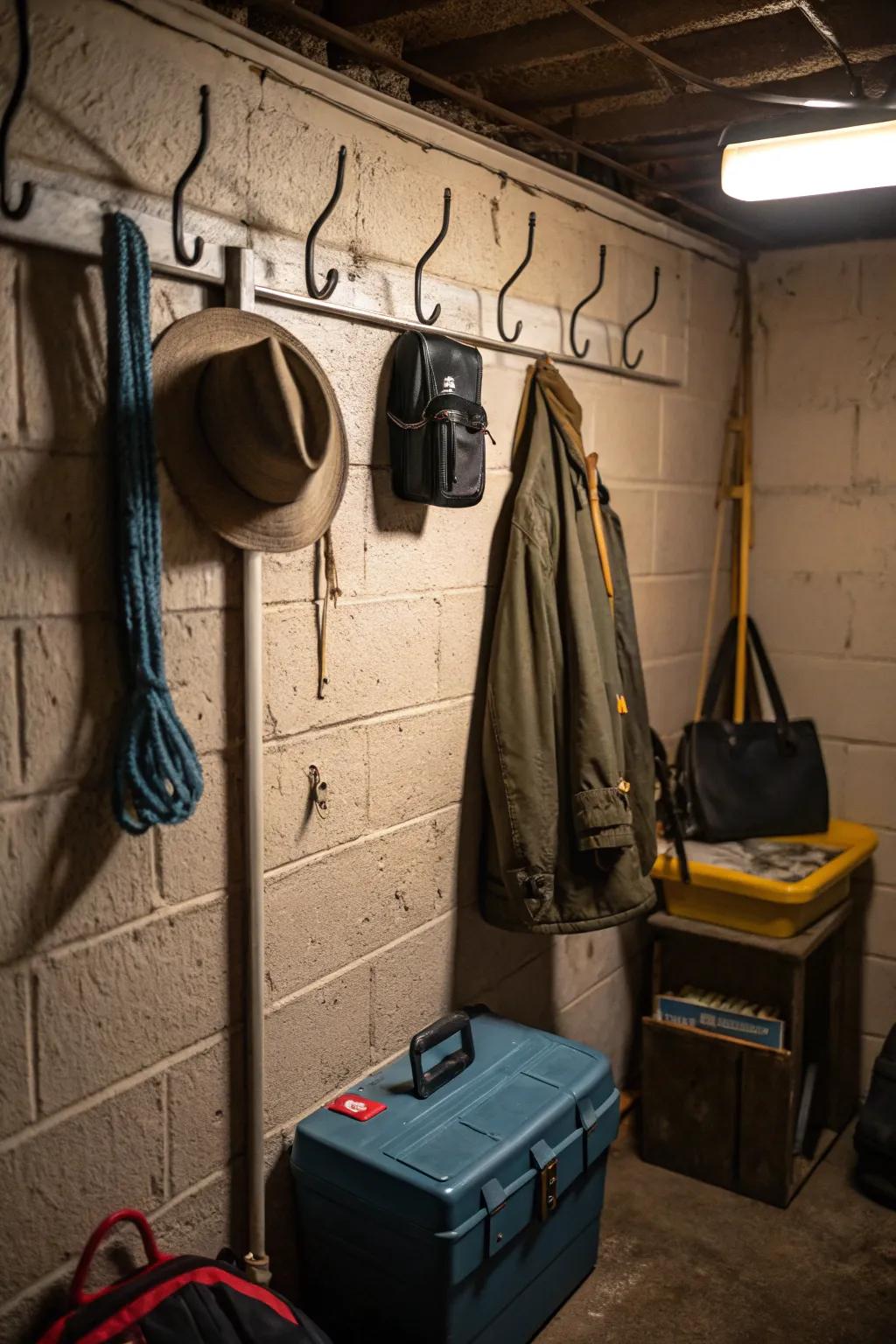 Hooks help utilize vertical space efficiently.