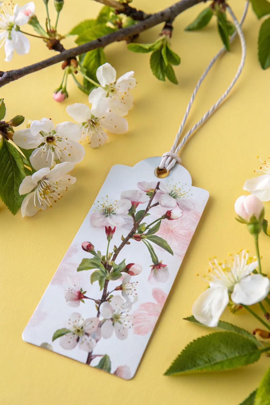 A seasonal-themed price label featuring spring blossoms, perfect for a fresh look.