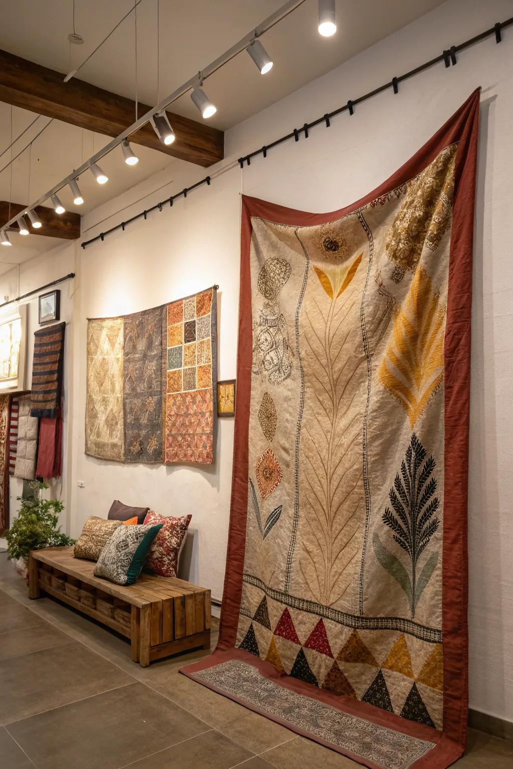 Draped art gives character and coziness to your walls.