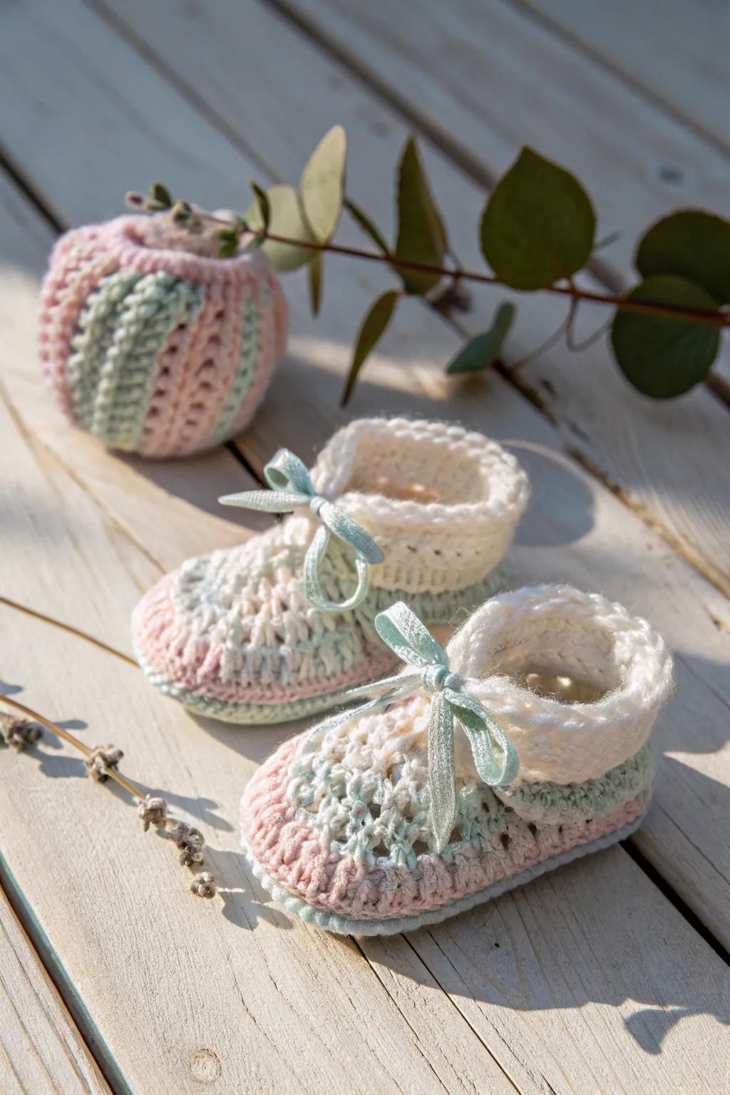 Adorable crochet baby booties: A perfect mix of love and craftsmanship.
