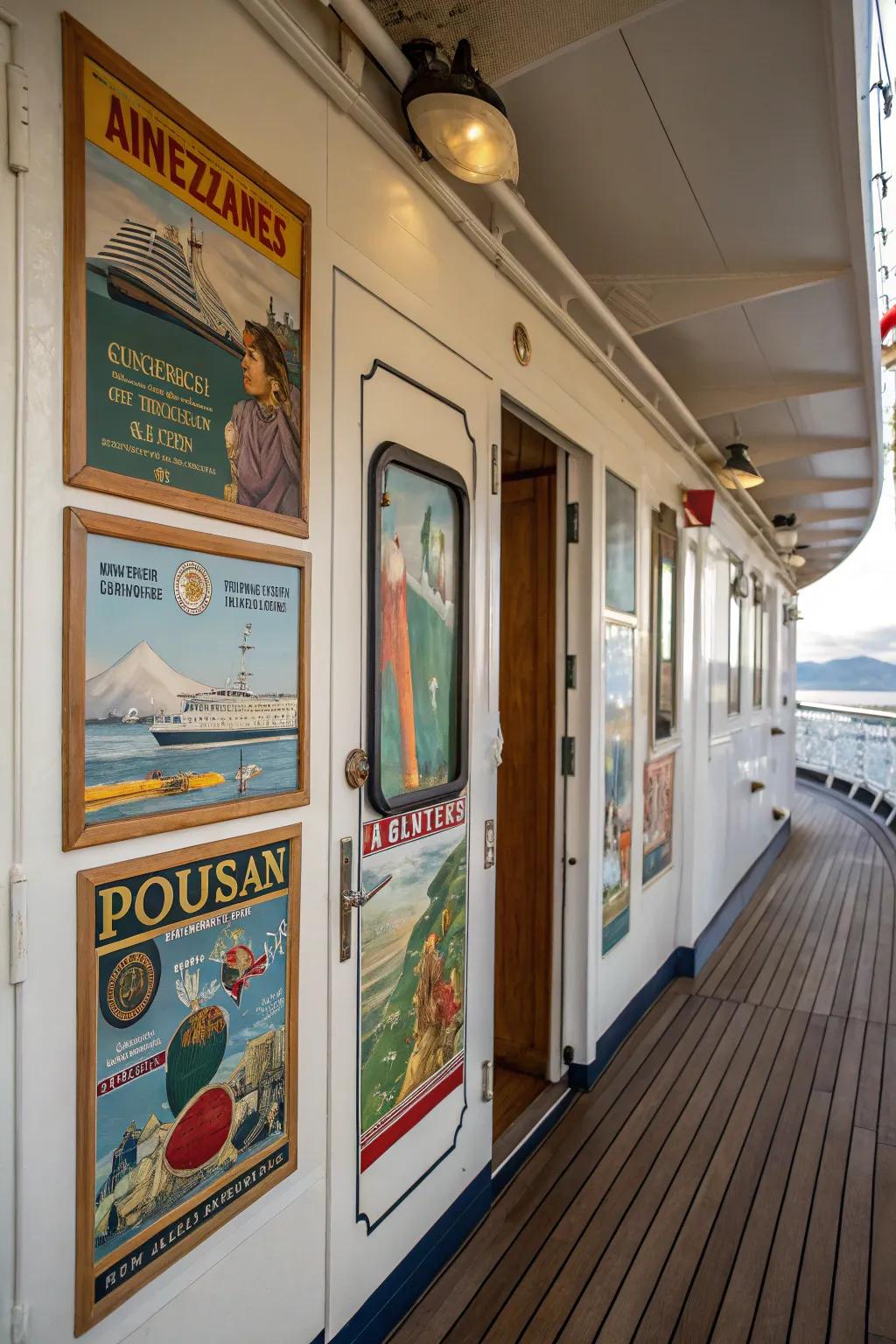 Sail back in time with vintage cruise decorations.