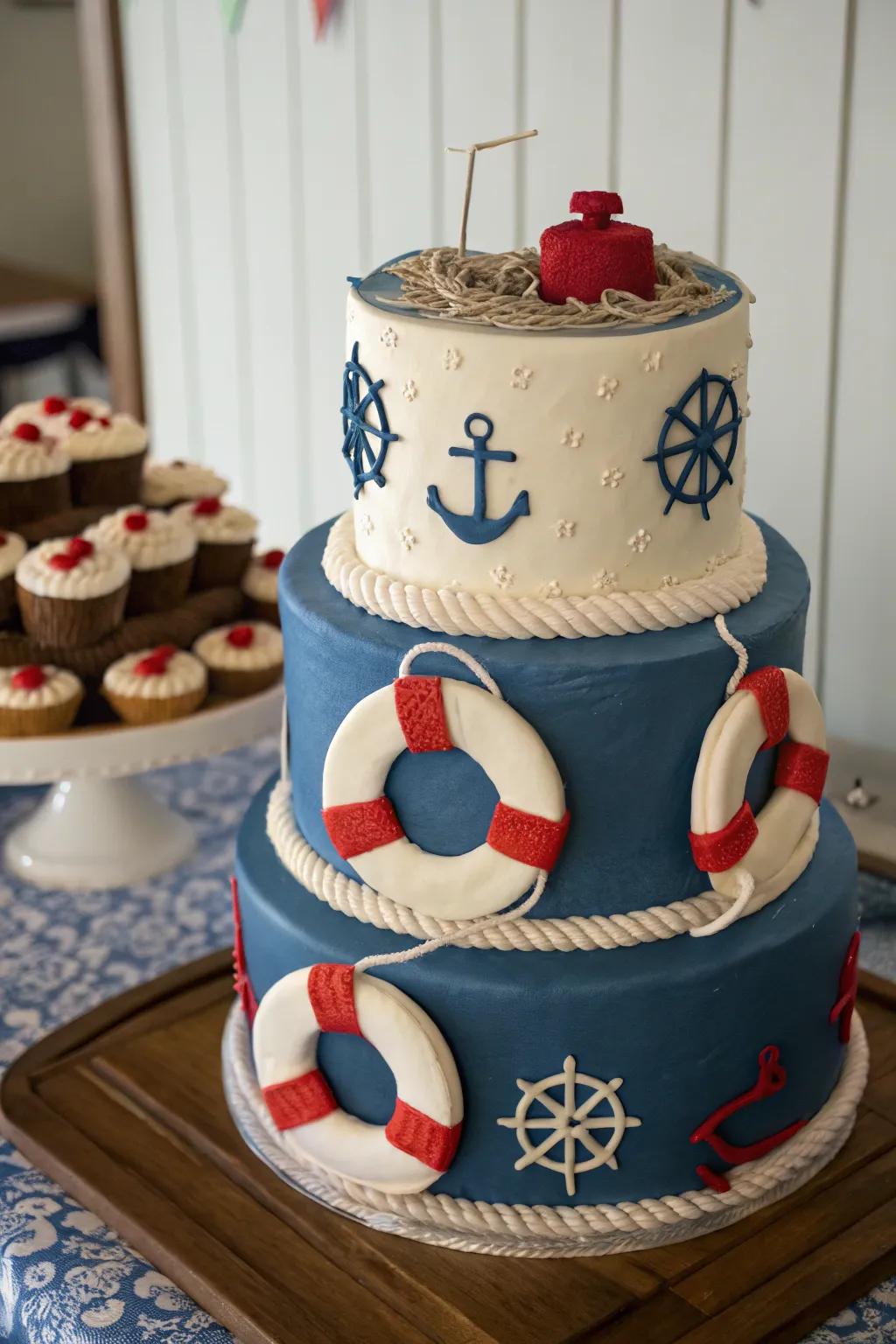 Consumable life preservers append an authentic maritime accent.