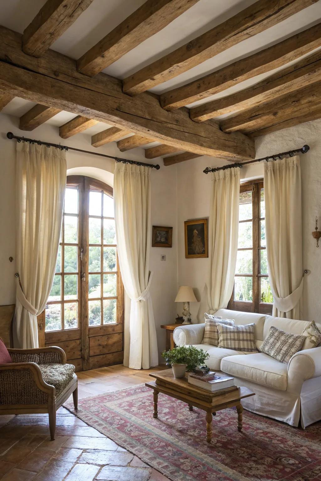 Hessian drapes exude natural and down-to-earth appeal.