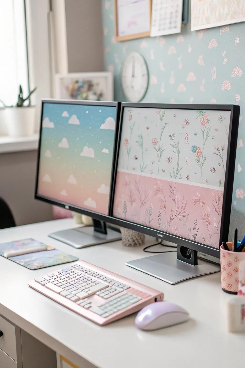 Dual displays enhance efficiency and fashion.