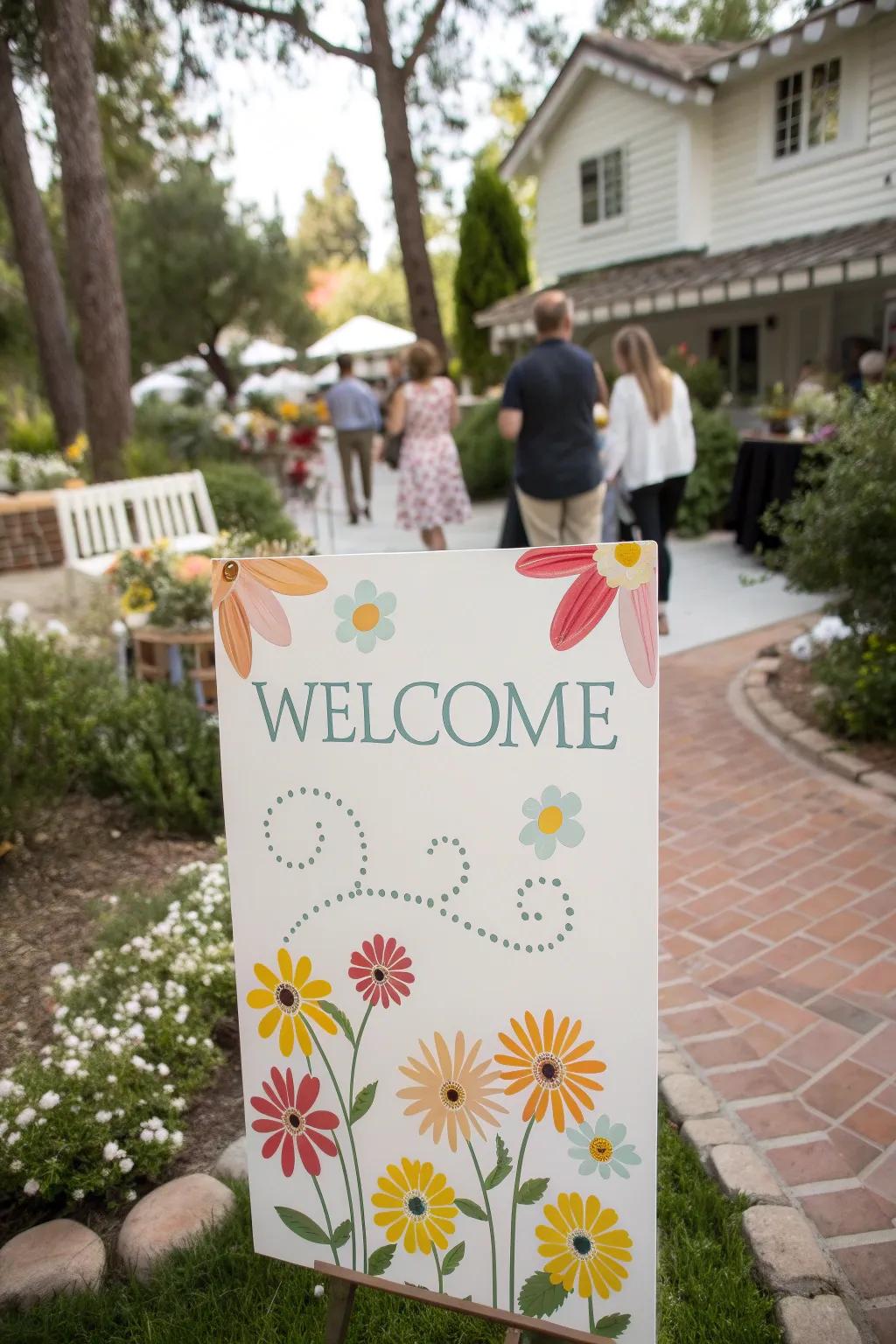 Extend a warm welcome with personalized bloom signage.