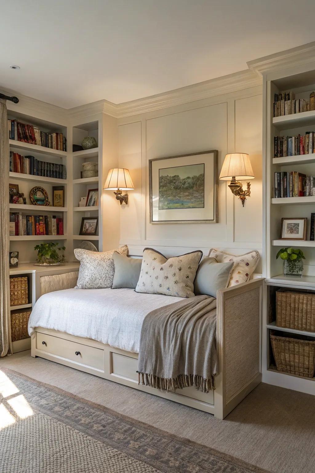 Symmetrically designed daybed layout