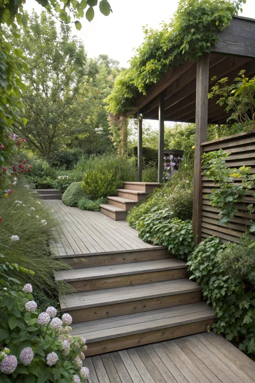 Maintain a refined look with concealed deck steps.