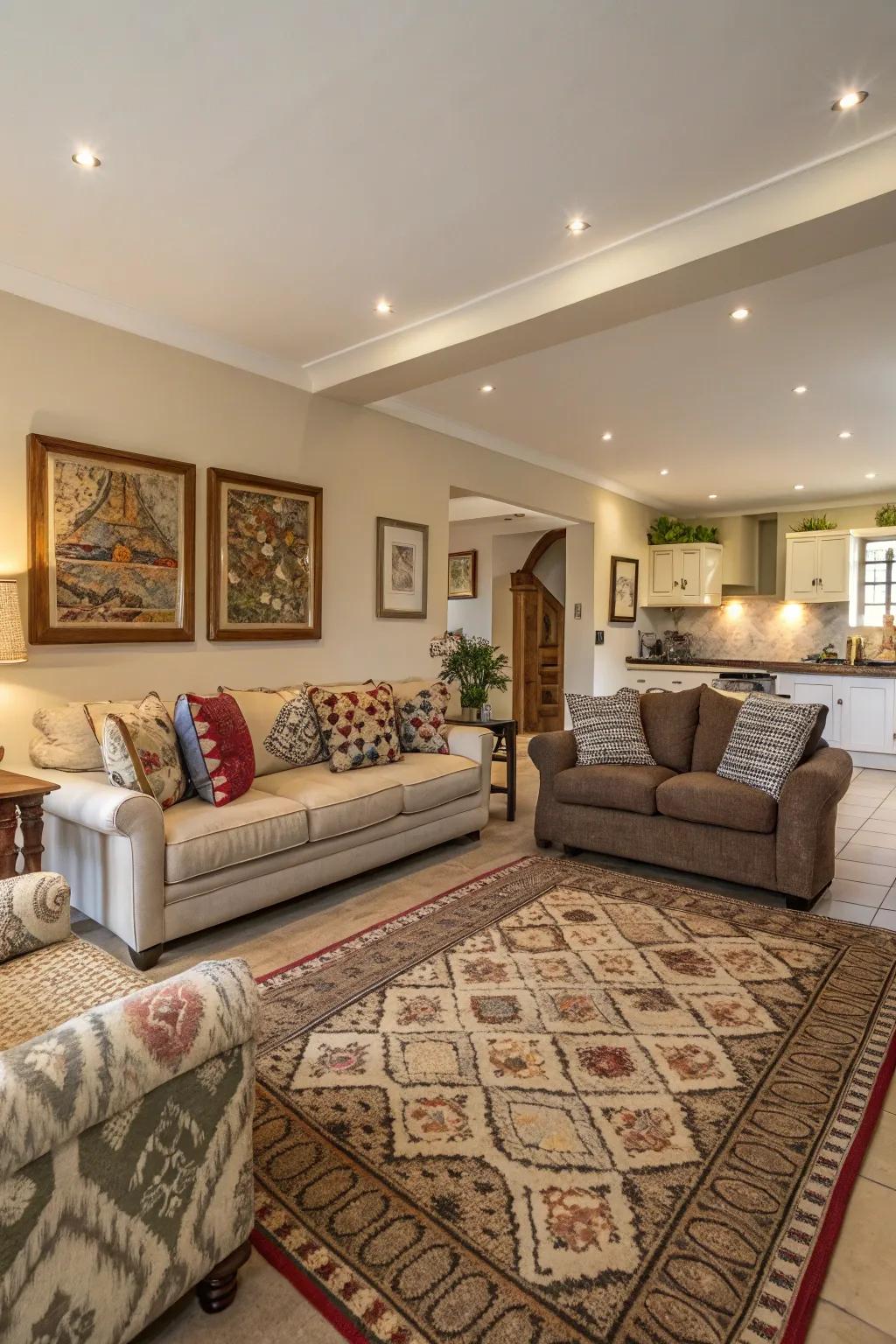 Floor coverings define spaces and inject panache.