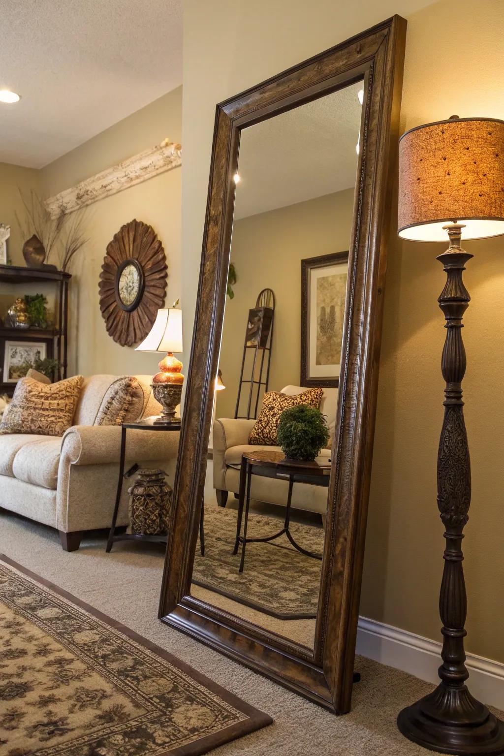 An illustrative reflector amplifies illumination and span.