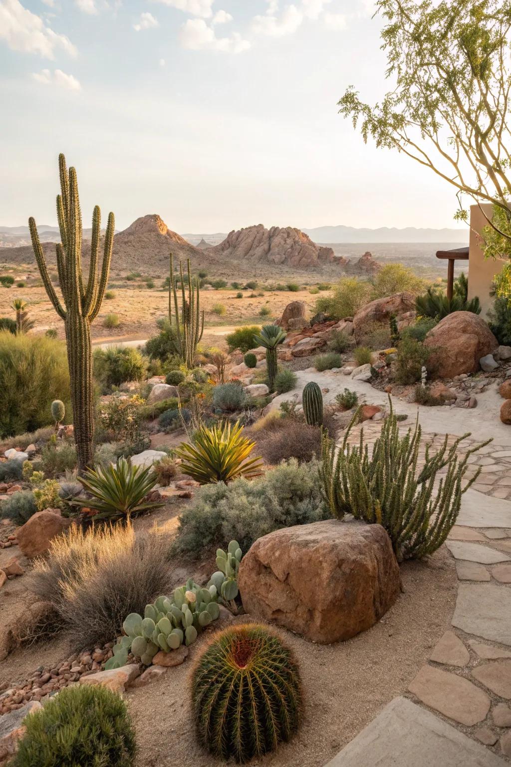 Natural colors make a desert landscape feel more peaceful.