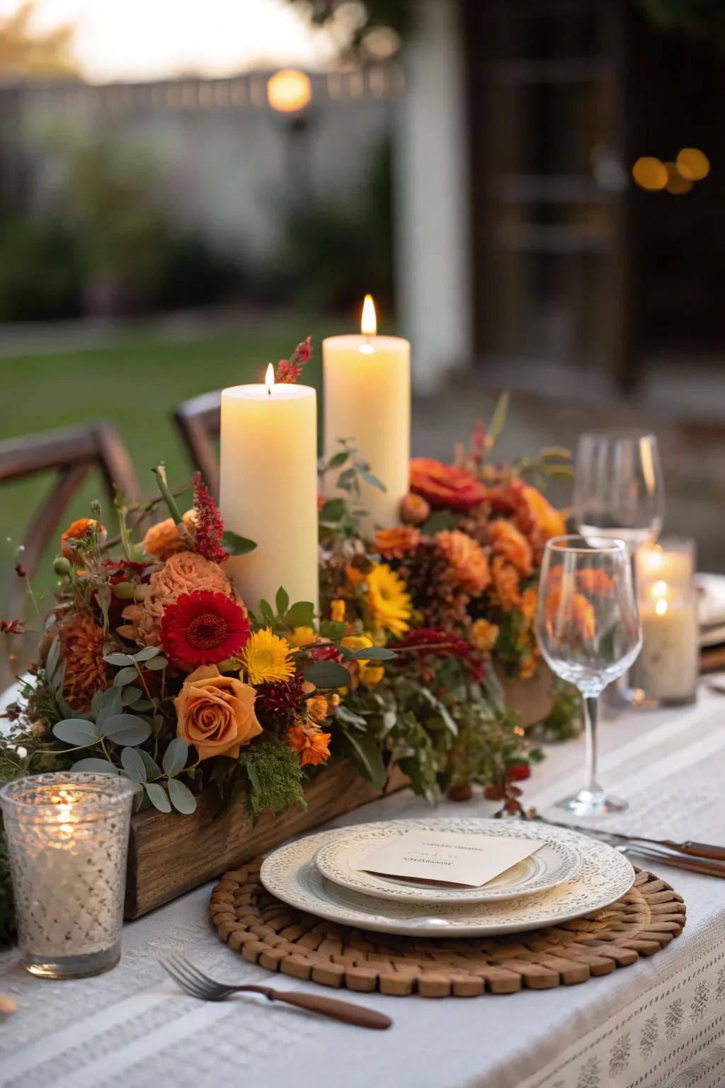 Design a captivating centerpiece with everyday items.