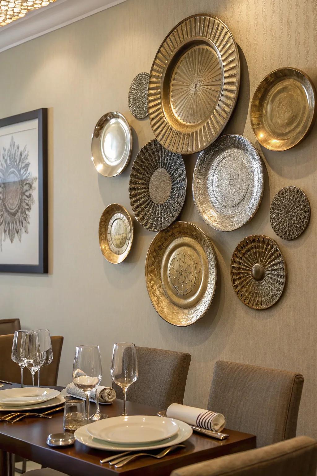 Modern textures introduce a contemporary twist to plate displays.