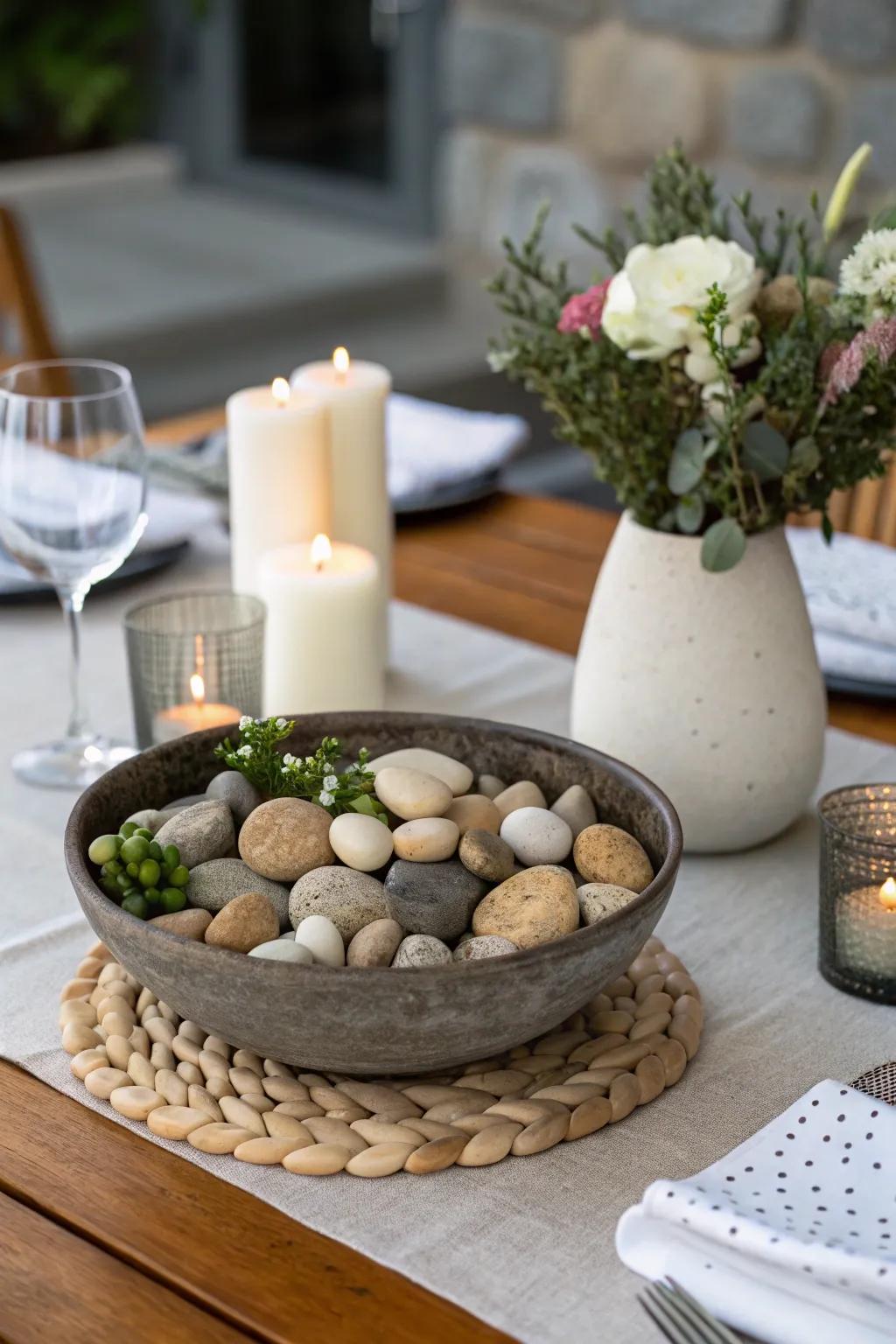An artful bowl offers versatility and style to your dining table centerpiece.
