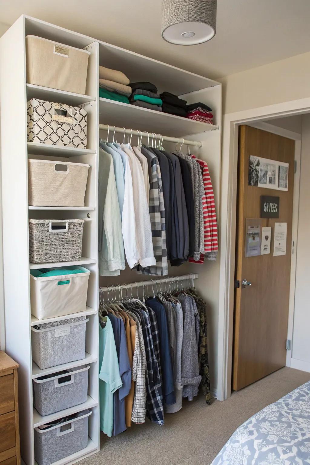 Closet organizers bring harmony to your wardrobe space.