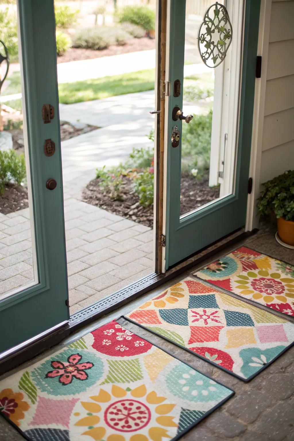 Add character with playful welcome mats.
