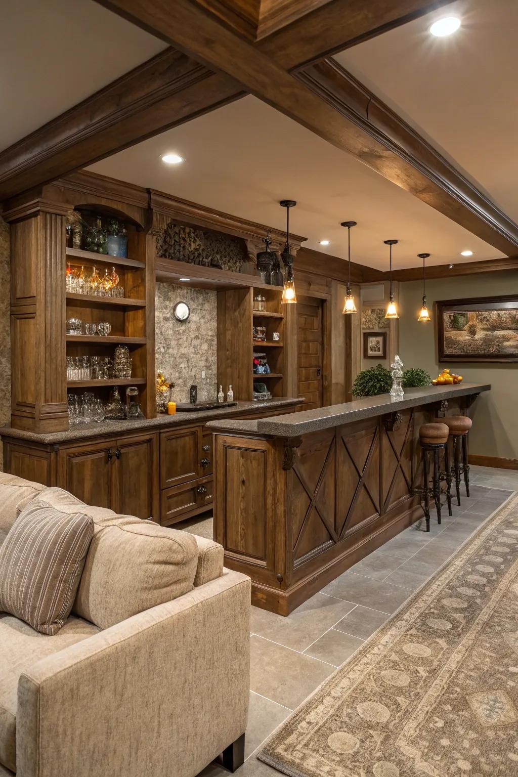 Country accents introduce warmth and charm.