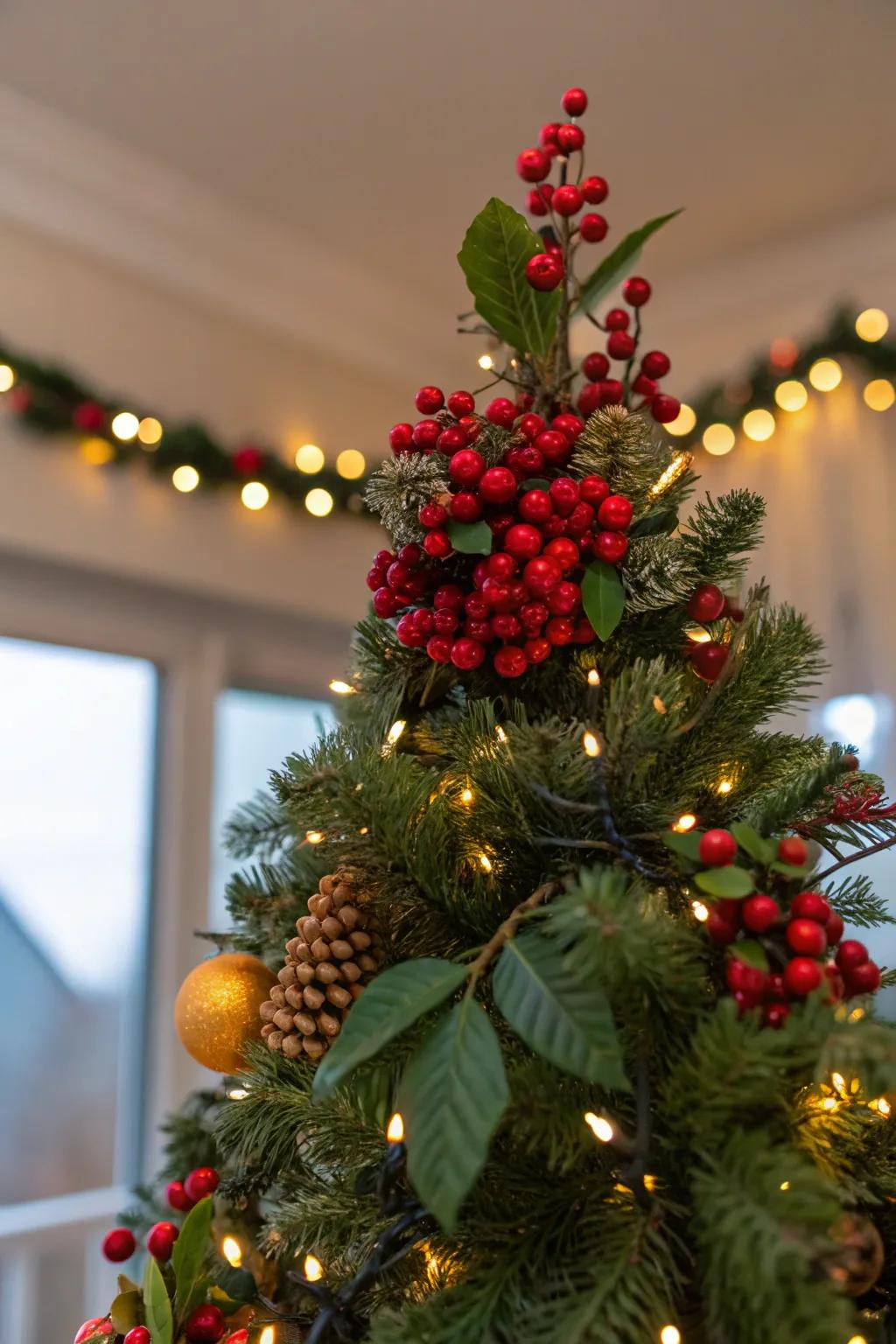 Berry bouquets inject festive hue and elegance.