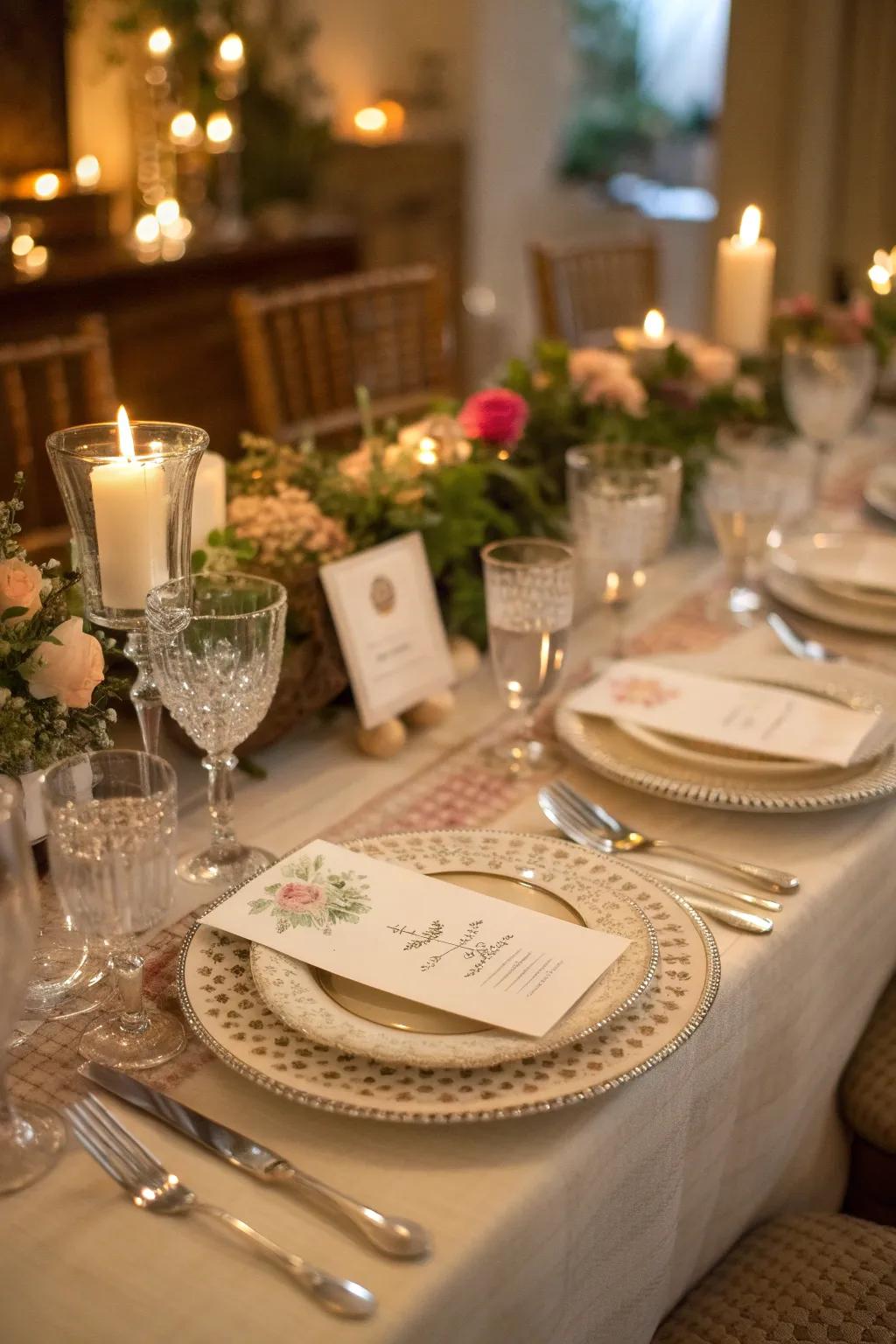 Individualized place configurations that inject a thoughtful and intimate nuance to the brunch.
