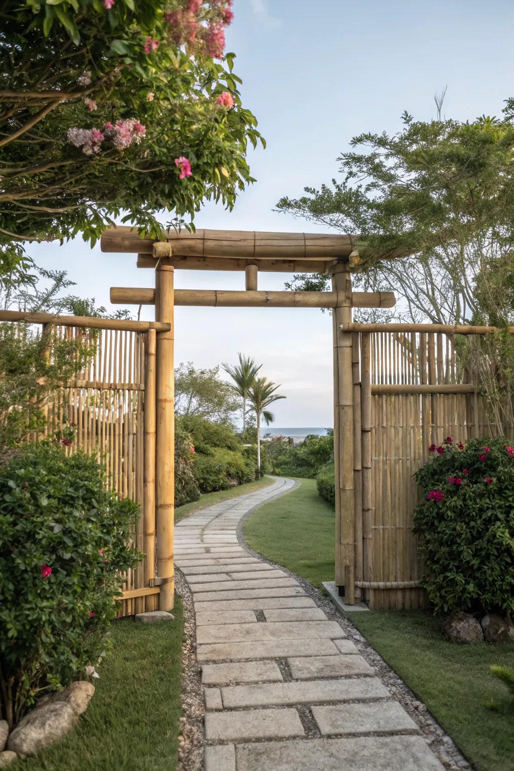 Cane entries bring an eco-friendly and exotic flair to doorways.