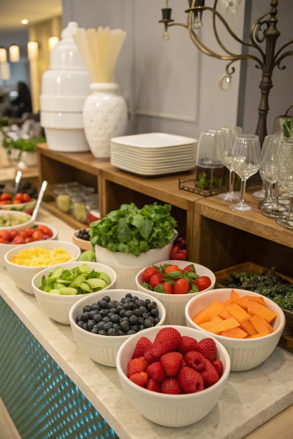 Interactive culinary stations introduce fun and engagement.