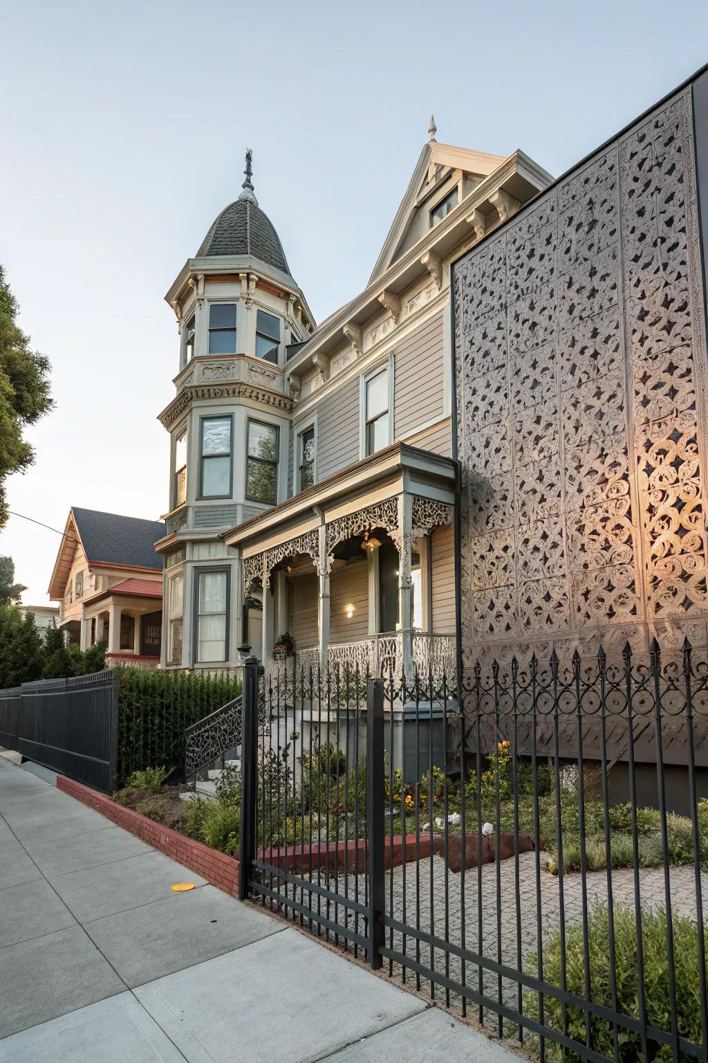 Mixing old and new styles makes a unique and striking outside.