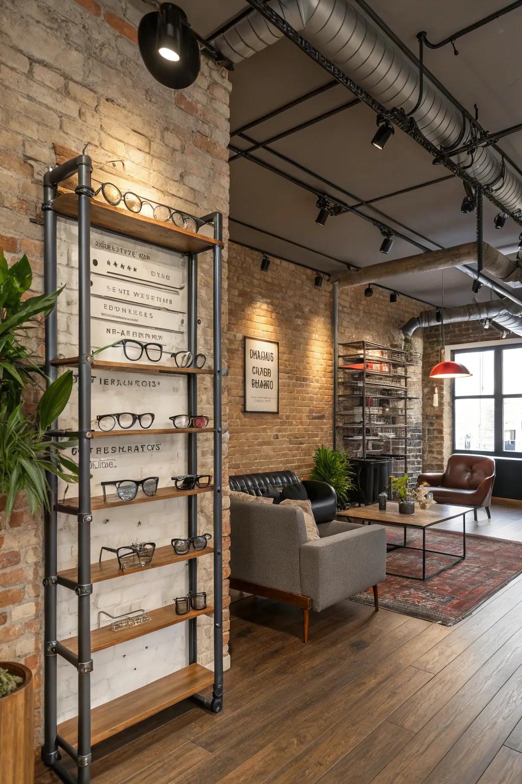 Make a bold statement using industrial pipe racks.