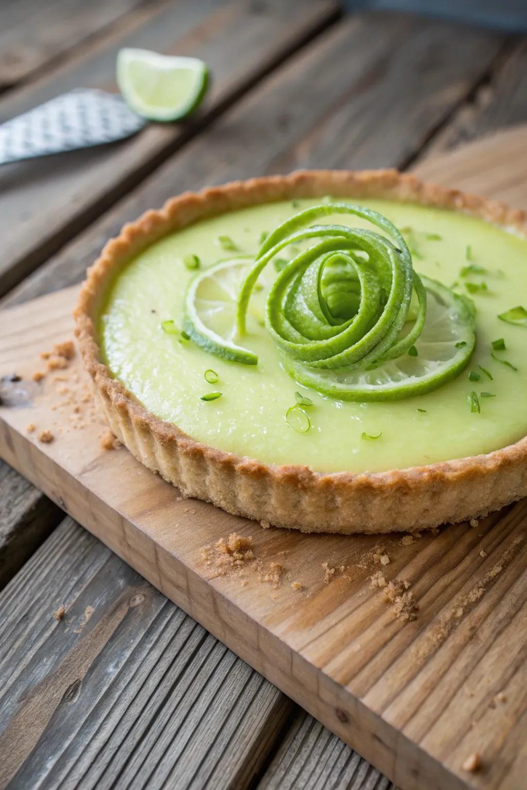 A spiral of citrus zest creates a captivating focal point.