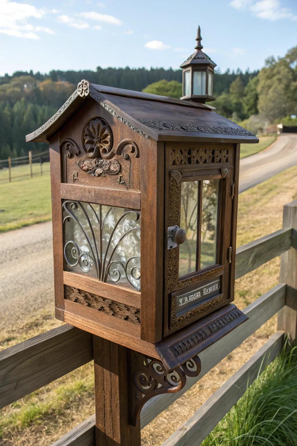 Craftsman details transform this farmhouse mailbox into a piece of art.